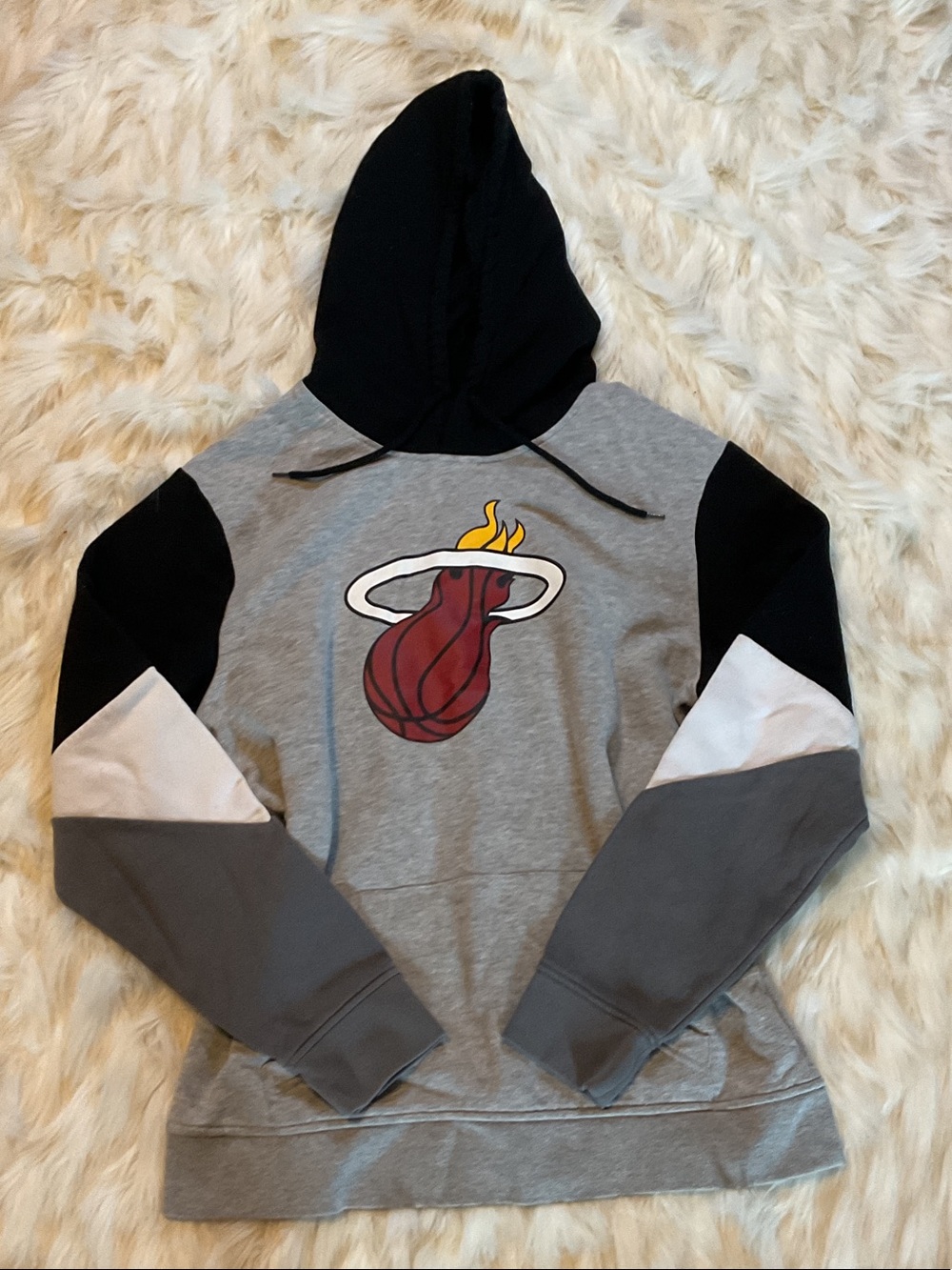 NBA Gray and Black Colorblock Hoodie with White Accents